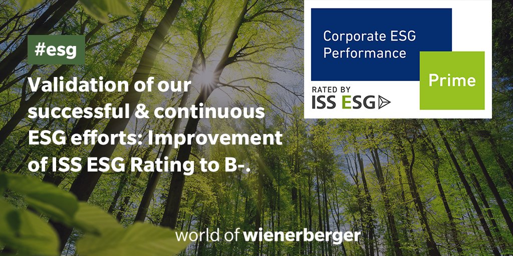 wienerberger's tweet photo. Wienerberger has further improved its ISS ESG Rating to B-, which confirms our #PrimeStatus which we first received in 2013. The rating is a validation of our successful & continuous ESG efforts. β
π #worldofwienerberger #wecareforabettetomorrow #ESGrating https://t.co/Z2jMYENSlz