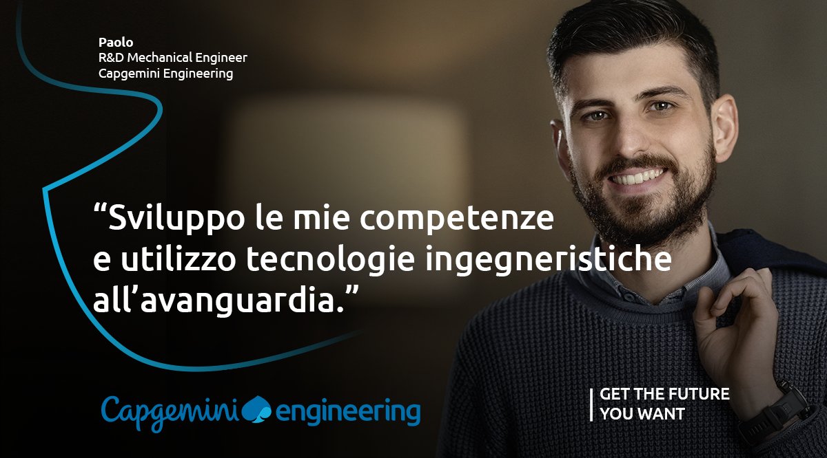 CapgeminiEngIT's tweet photo. Paolo è un ingegnere meccanico che cercava un ambiente di lavoro flessibile e stimolante nel campo della #ricerca e #sviluppo e dell'#innovazione. Lo ha trovato in Capgemini Engineering.
👉 https://t.co/XGdx3MRgGS  
#GetTheFutureYouWant #EngineeringCareers https://t.co/87YCiZd2ju