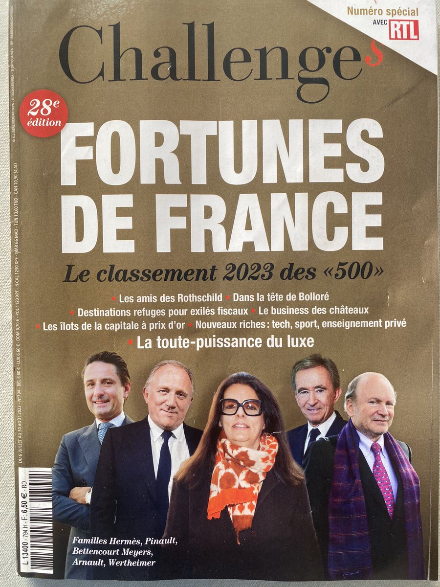 emmanuelbourcet's tweet photo. Challenges fait toujours d’excellentes ventes avec son classement des fortunes françaises. Mais cette année la vraie info se trouve page 32 : selon @LivenationFR un festivalier Slovaque boit en moyenne 13 pintes de bière par jour ! Tu dis quoi à ça @hellfestopenair ?! 🍺🎸 https://t.co/ekamBCpJfQ