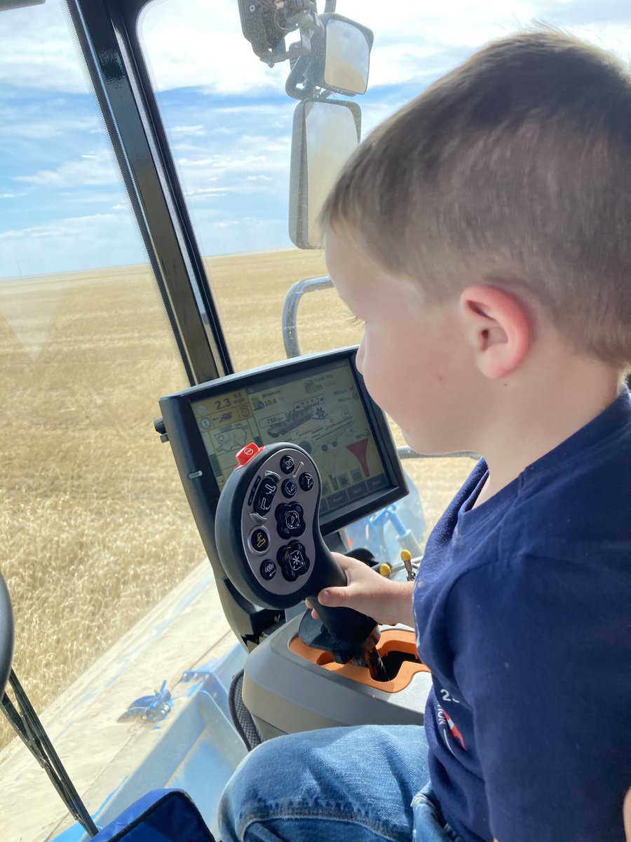 First day on the job. Young man did a great job. Didn’t get into his lunch tell 1 in the afternoon. I was impressed 😂. #wheat23