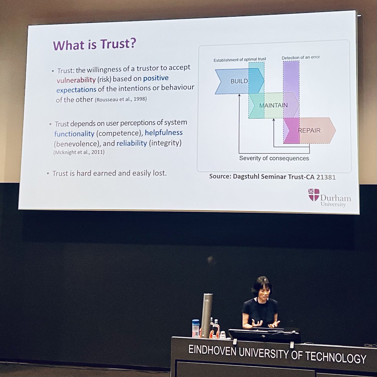 Great Effie Law from Durham University talking in her <a href="/ACM_CUI/">ACM CUI</a> keynote about Trust in #CUIs. Regarding this aspect you may also want to check out one of our recent articles published in the MDPI MTI journal on linking personality and trust in CUIs: doi.org/10.3390/mti706…