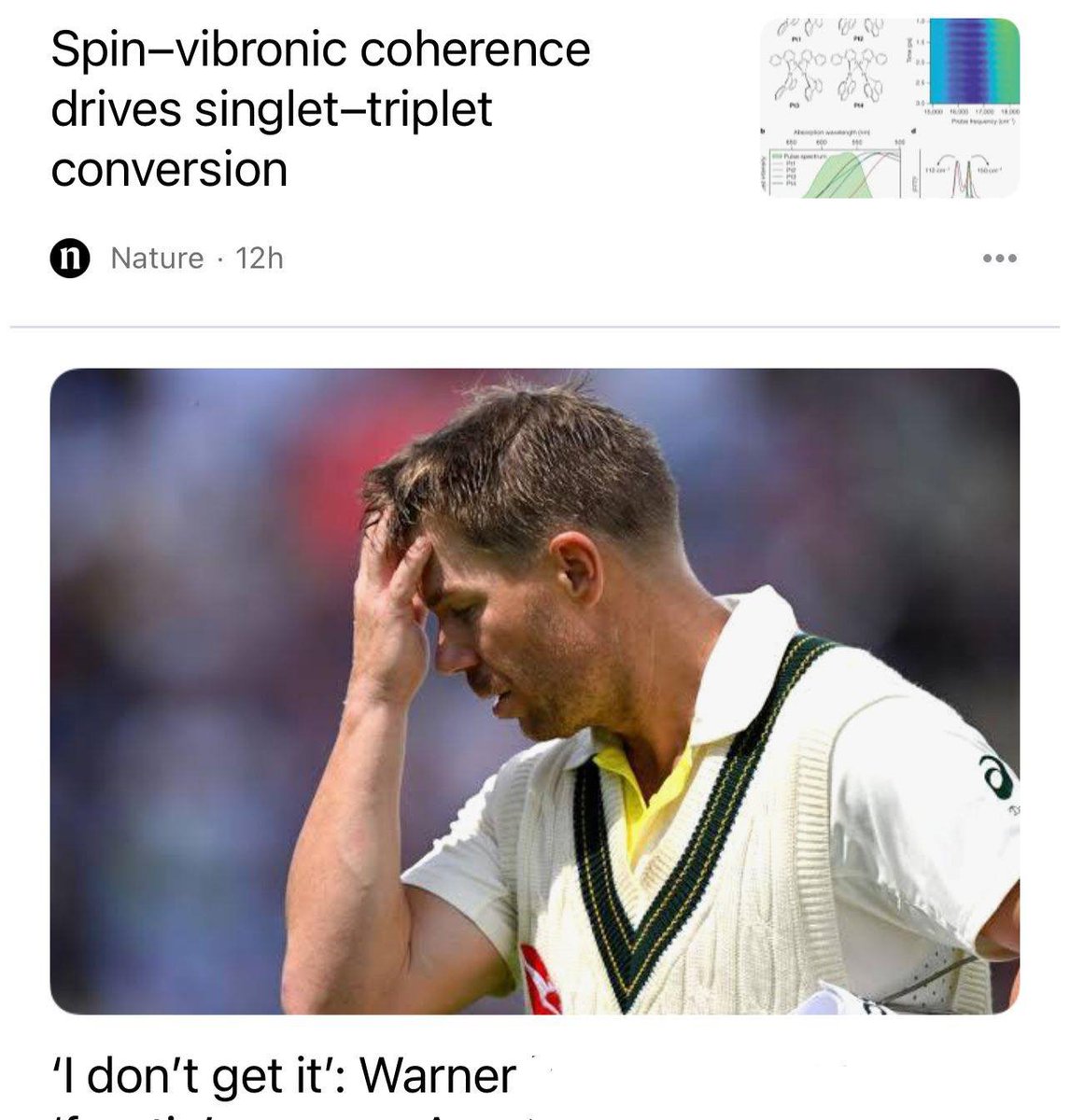 Prof. Tim Schmidt (@schmidtim) on Twitter photo .<a href="/FNCastellano/">Phil Castellano</a> - your paper came up as a suggested read along with a reaction from Australia's beleaguered opening bat. .<a href="/FNCastellano/">Phil Castellano</a> - your paper came up as a suggested read along with a reaction from Australia's beleaguered opening bat.