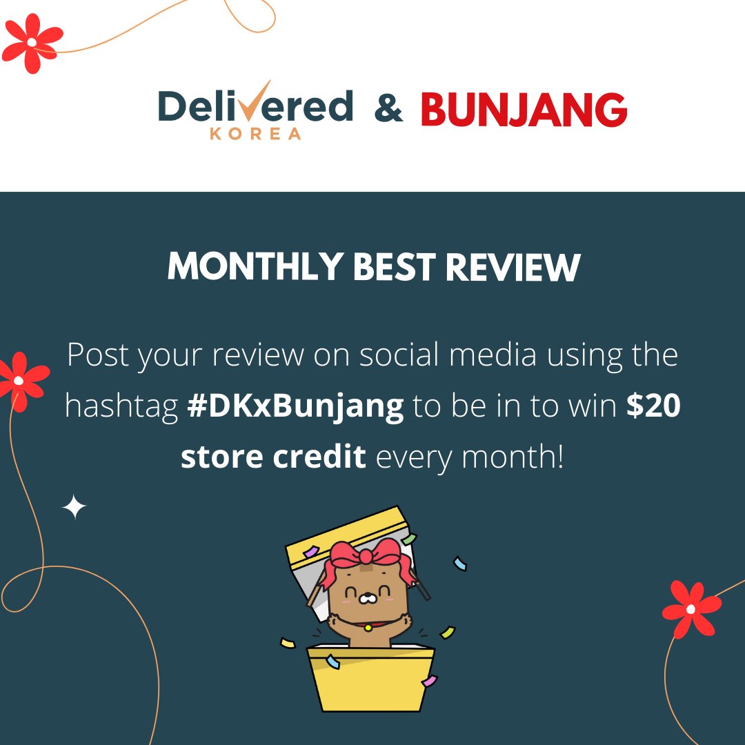 [New] Best Reviewer DKxBunjang!
Bunjang is Korea’s largest online second-hand trading platform. If you buy your items on Bunjang through #DeliveredKorea, post your review with the hashtag #DKxBunjang and have a chance to win! #Bunjang #OfficialPartner #koreashop #kpop #fyi
