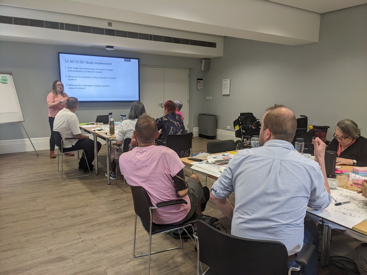A very productive workshop exploring how research studies could inform future device and service policies for upper limb prostheses. Involving device and service users is central towards future development. #cocreation #policy @PolicyNCL