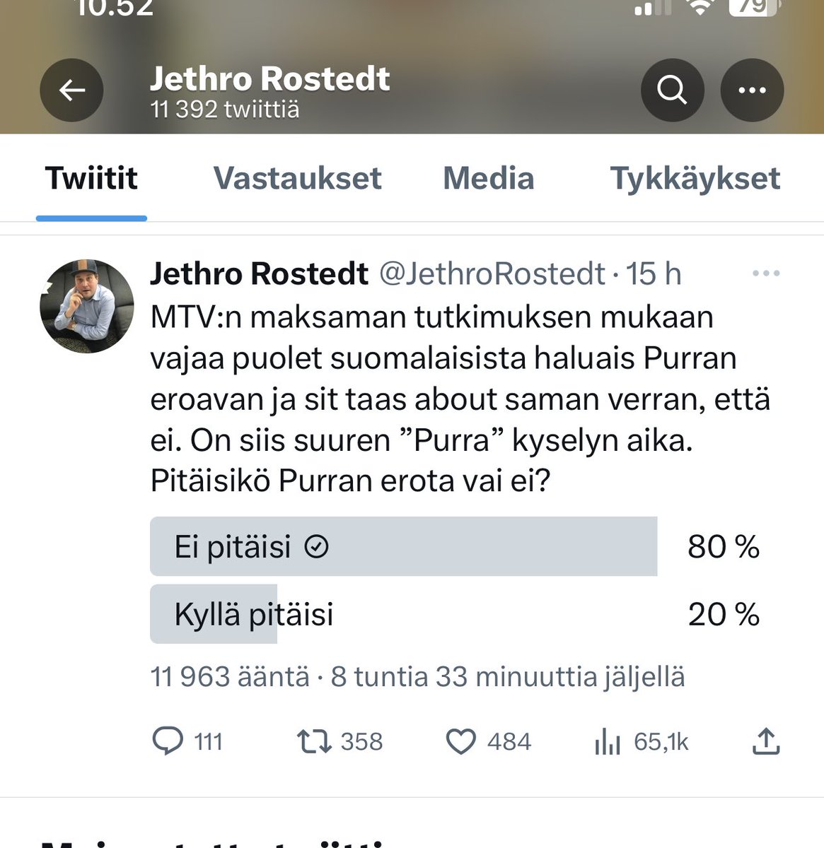 PoikkeusMirja's tweet photo. @MTVUutiset Vielä ehtii äänestää

https://t.co/pYdk2w1YaQ https://t.co/dPgayOcjJ0