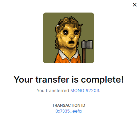 Congratulations <a href="/MondoBurger27/">Representative Mongo</a> on winning the GOLDEN BOY <a href="/mongs_nft/">MONGS NFT</a> #totemheads giveaway!

The #NFT has been sent to your #totemheads wallet

etherscan.io/tx/0x73353f481…
