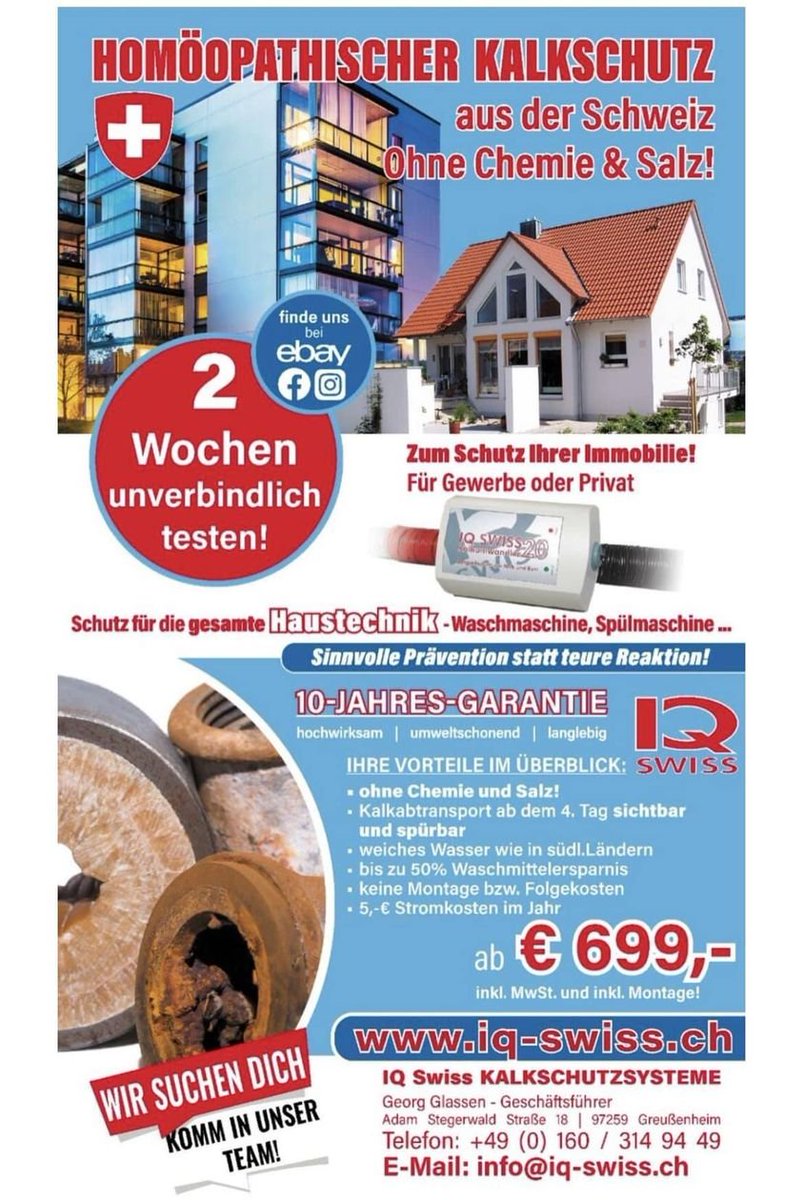 Susannchen01's tweet image. Die  Firma #Grander aus Österreich mit ihrer Wasserbelebung nach Jesus  Christus kann einpacken. Die Nachbarn aus der Schweiz kommen nun mit  "Homöopathischem Kalkschutz" ... 😎