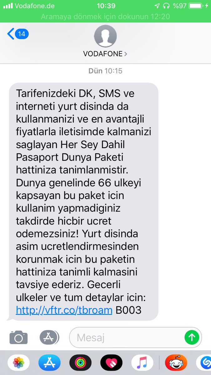 nurcide's tweet photo. @vodafone yurtdışı tarifesi aldıysam niye faturam ile ilgili güncelleme aldım, almadıysam niye onay bu mesajını gönderdiğiniz?! Müşteri temsilcisine ulaşmak çabası 15dk yı geçti... https://t.co/kYT75Mb1U3