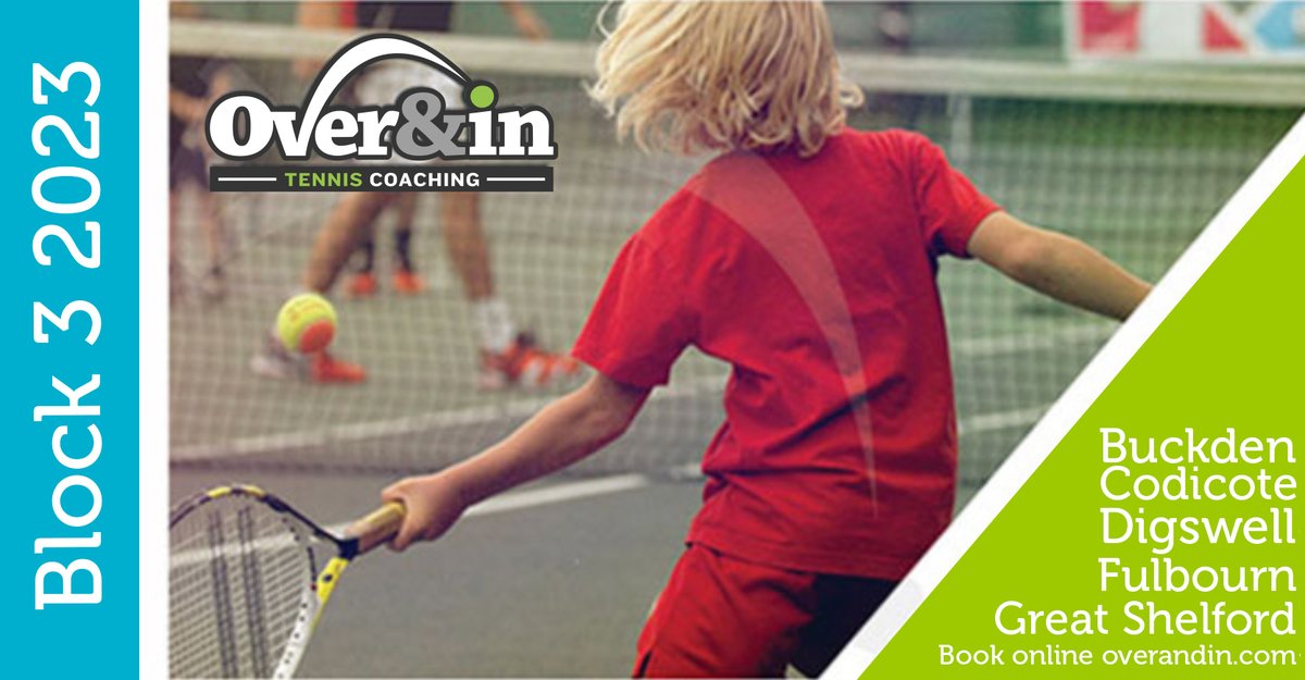 Tennis Coaching For Block 3 Is Available To Book Online 🎾 - *overandin.com*