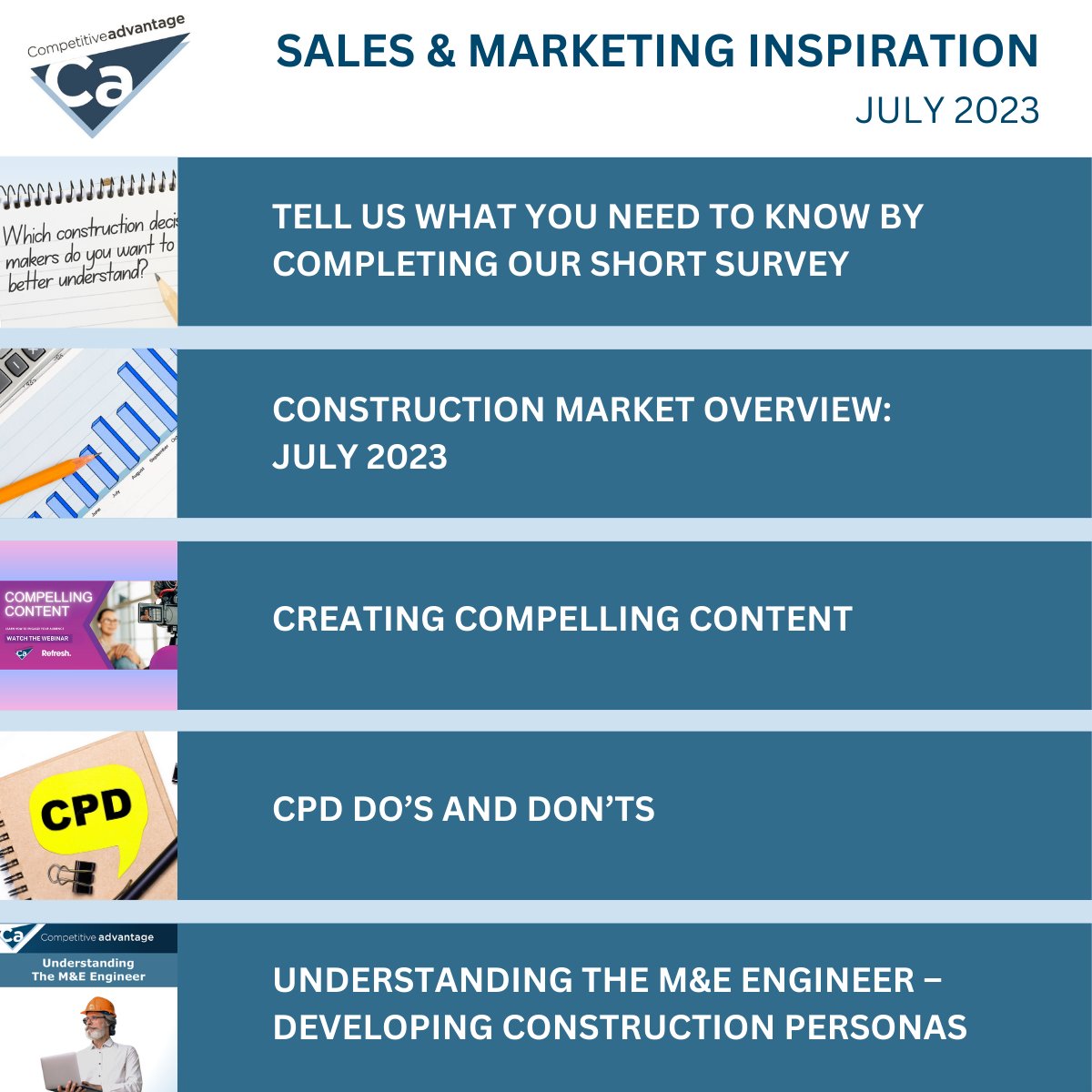 Construction Sales &amp; Marketing Inspiration - JUNE 2023 
mailchi.mp/dc7bb308c4db/s…

Get the latest #Construction #Sales &amp; #Marketing news straight to your inbox. 
cadvantage-knowledge.co.uk/construction-i…
