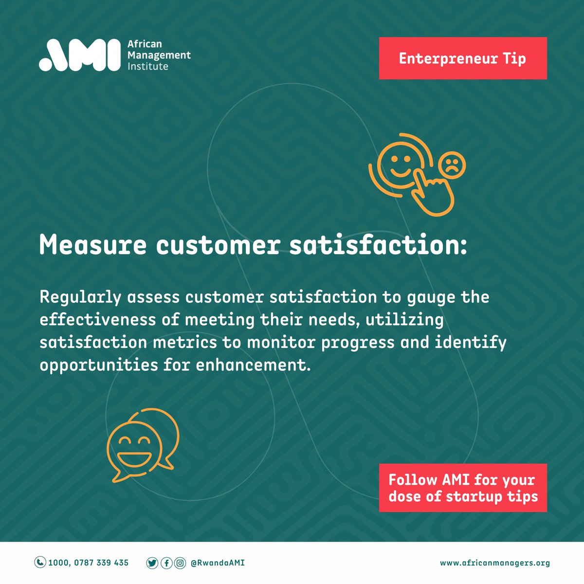 RwandaAMI's tweet photo. Unlock business success! Embrace Customer-Centricity: Craft seamless experiences, nurture relationships, and prioritize customer needs. Drive your success!
#AMIRwanda #LearnWithAMI #Rwanda https://t.co/zubETw7J54