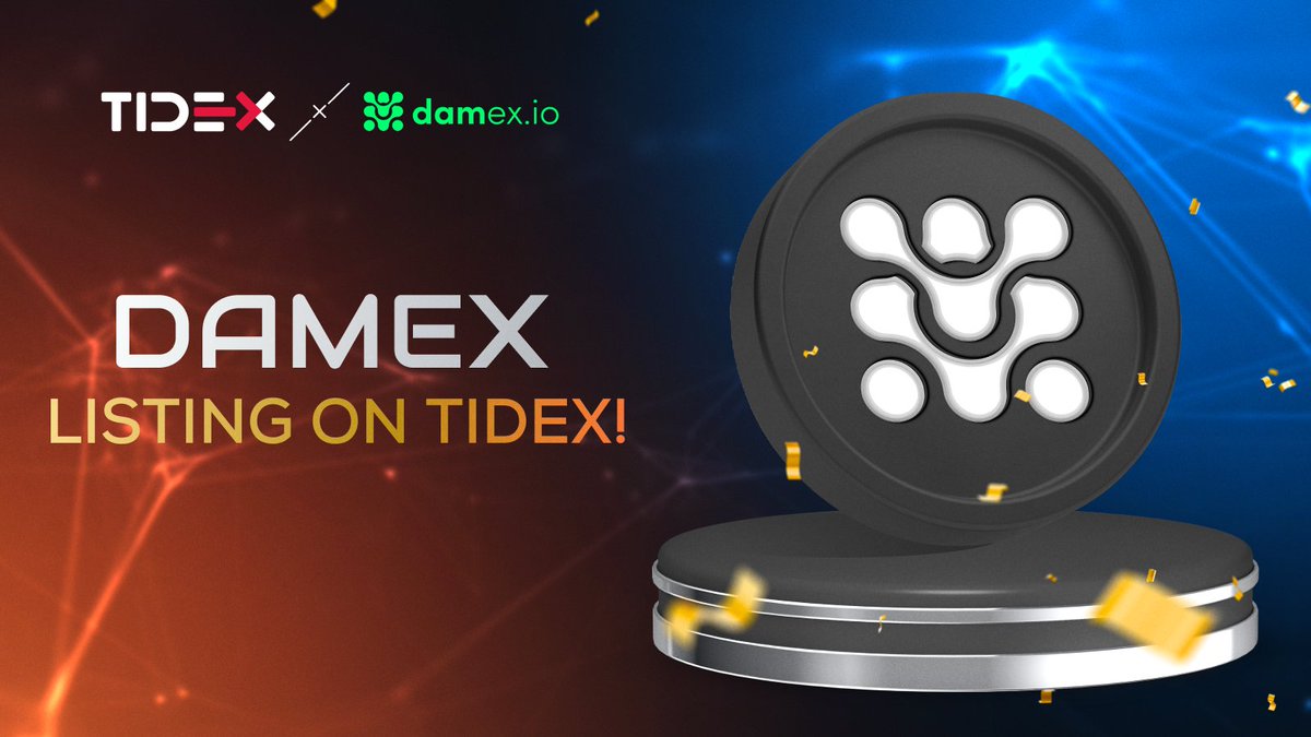 🔥 Damex (DAMEX) listing on TIDEX, available from July 26! 🔥 🌐 DAMEX is gamifying the digital asset finance application experience with its hybrid move-to-earn and spend-to-earn model. 💵 Pair: DAMEX/USDT ©️ Smart-contract: etherscan.io/token/0x00e679…