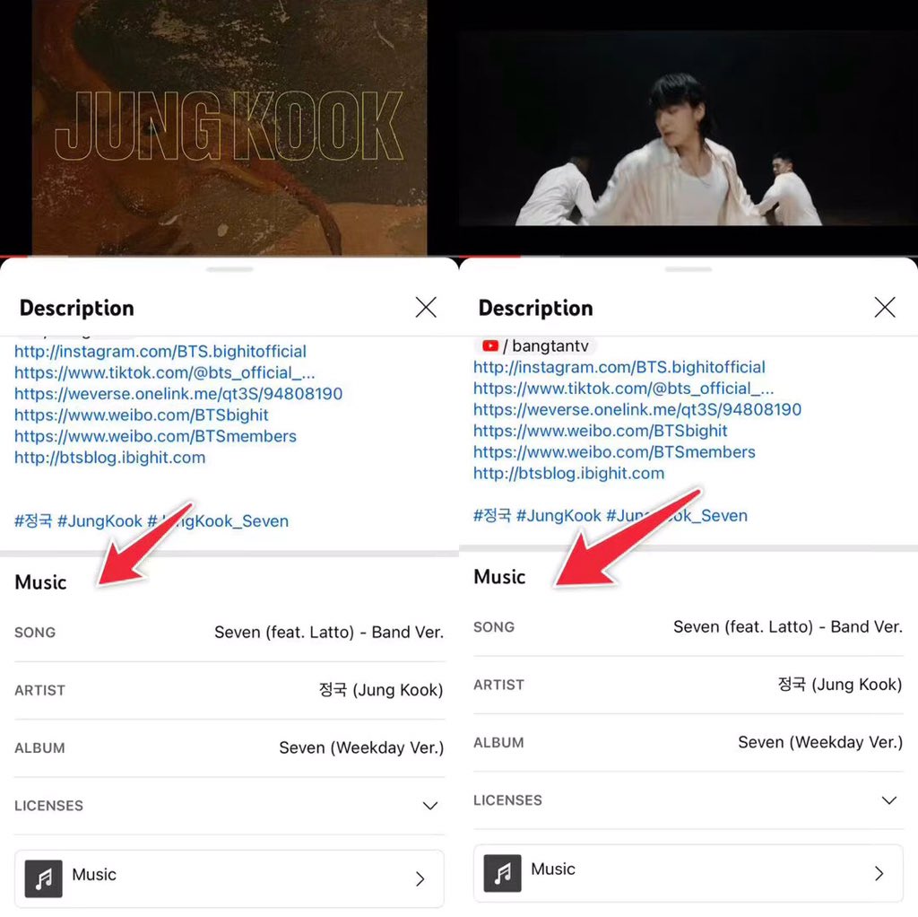 tyong813's tweet photo. Hi @GeffenRecords @BIGHIT_MUSIC @scooterbraun, can you please properly tag Jungkook as the artist for Seven like all the other MVs in the channel? Because of this, his digital points don’t reflect and fans are worried. So if you could make the change ASAP it would be appreciated. https://t.co/nA9G7ecmgm
