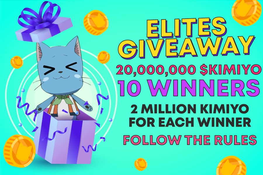 GM 🫂 Elites #Giveaway #AirdropCrypto
🛎️10 Winners😺2,000,000 #KIMIYO Each

Rules👇
✅ Like & RT
✅ Tag 5 friends

🔴 Drop ur #ETH Wallet

#Airdrop #IFB #PEPE20 #DOGE #PAULY #Dextools #EVERMARS #EVERMOON #CMC #cryptogem #BTC  #0x1 #PEPE #Crypto #BNB  #dApps