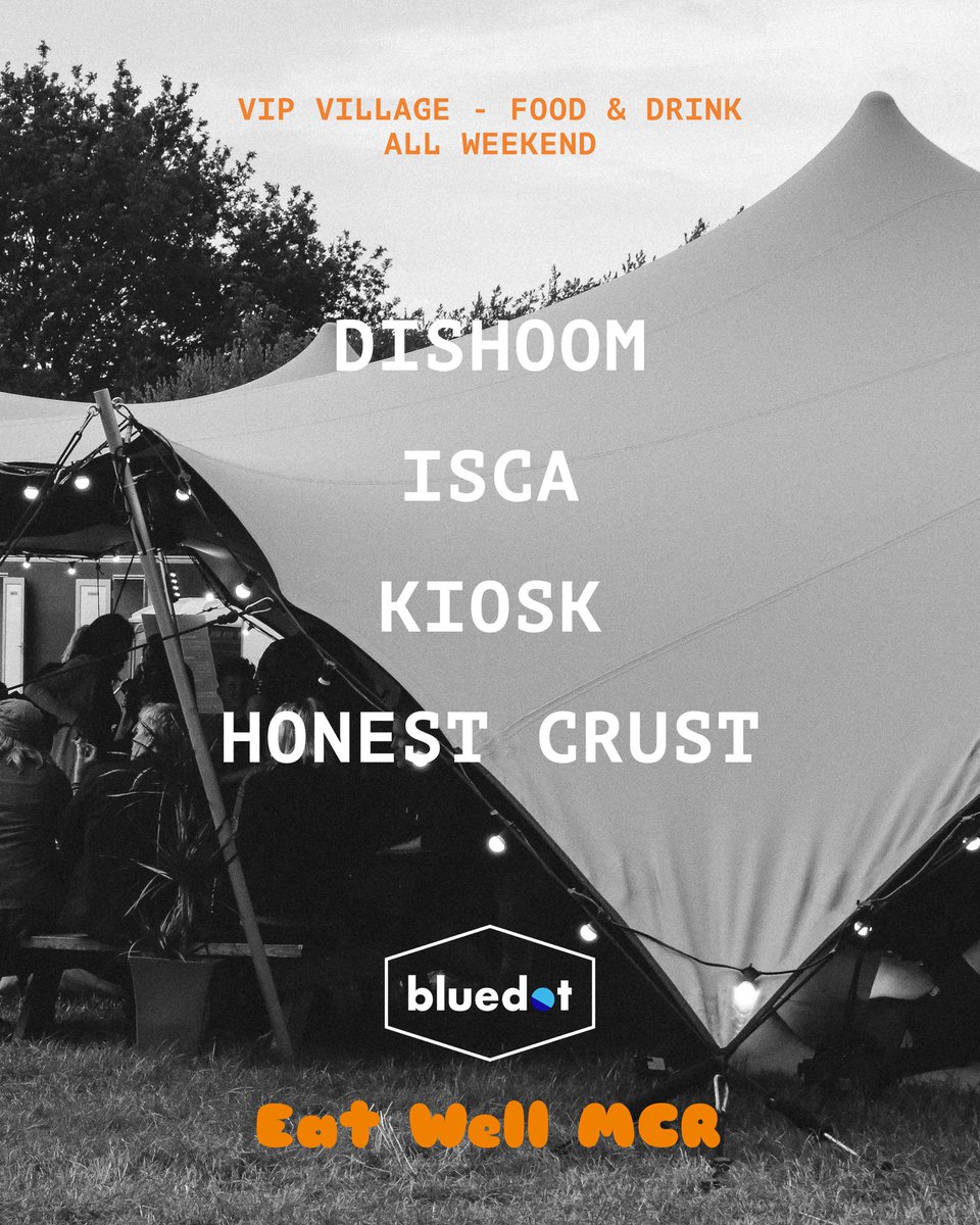 Today’s the day! We are SO excited that <a href="/bluedotfestival/">bluedot</a> is under way. Huge thanks to <a href="/Honest_Crust/">HCSourdoughPizza</a> <a href="/ISCAwines/">ISCAwines</a> <a href="/Dishoom/">Dishoom</a> &amp; Kiosk who will be in the fields with us for the whole weekend, keeping our VIPs fuelled up! We can’t wait to see you all there 💃🏼🕺🏽🧡