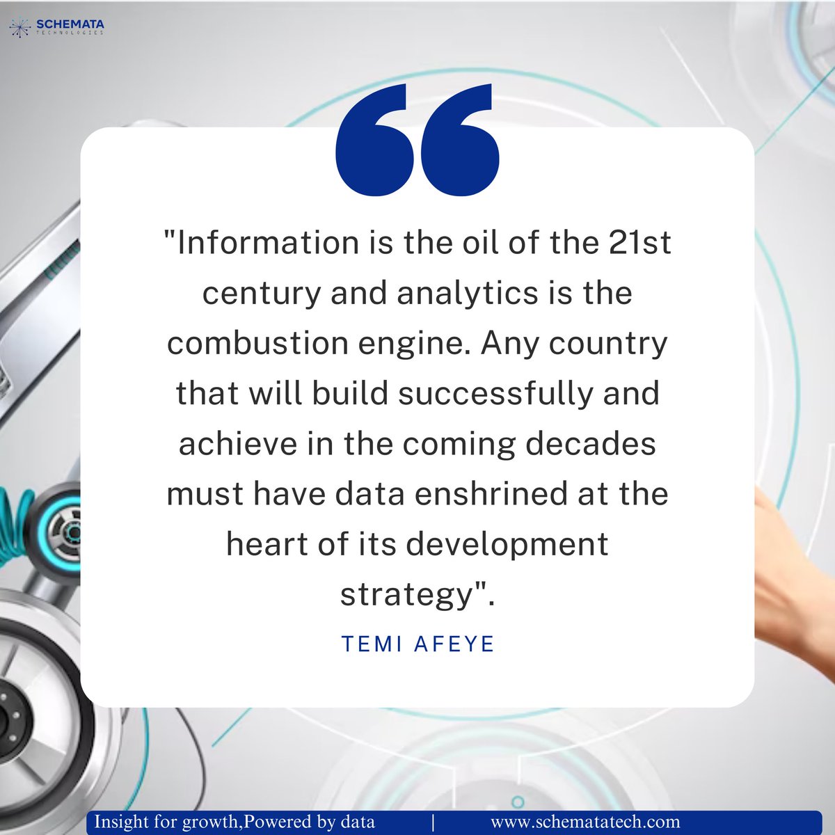Schemata_tech's tweet photo. 🔍 Data-Driven Development: Embrace the 4th Industrial Revolution with Artificial Intelligence (AI) and Data Analytics! 📈🌍 In this fast-evolving world, information is the oil of the 21st century, and analytics acts as the combustion engine driving innovation. https://t.co/YnmNgkIIW2