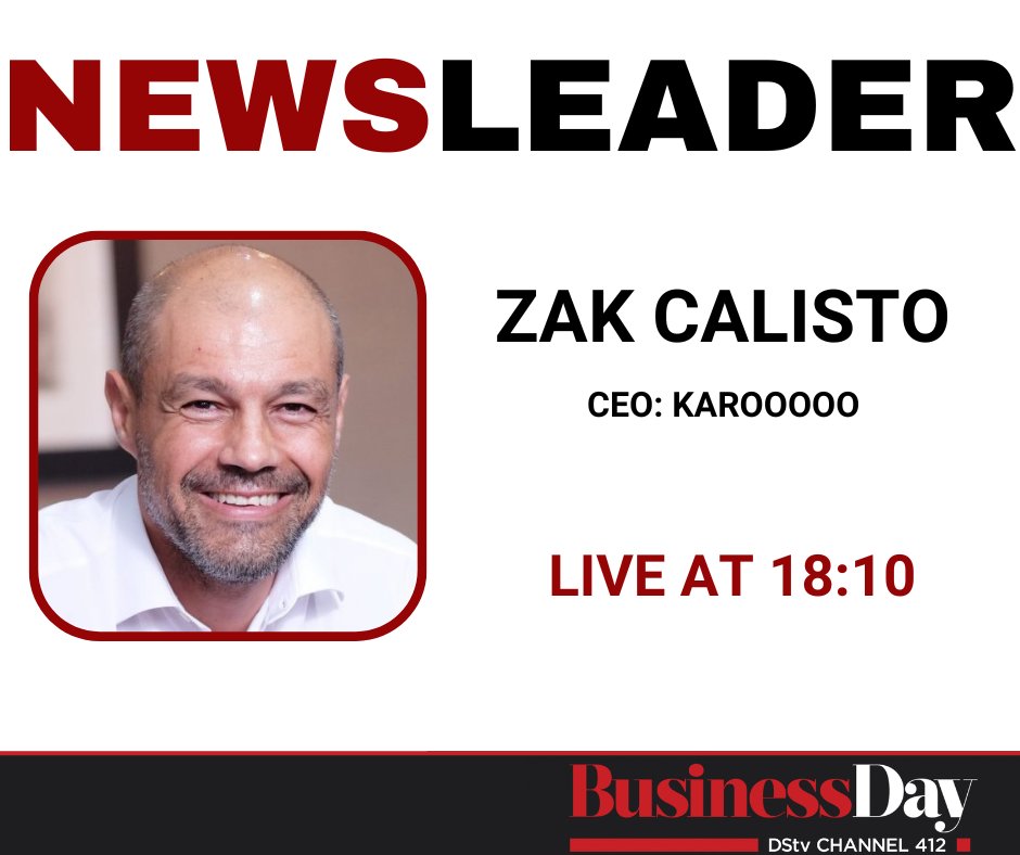 BusinessDayTV's tweet image. STILL TO COME ON #TheClose:

We discuss Karooooo earnings results for the first quarter with Karooooo CEO, Zak Calisto.

Catch it live. 

Only on DStv #Channel412 with @Zinathi_Gquma