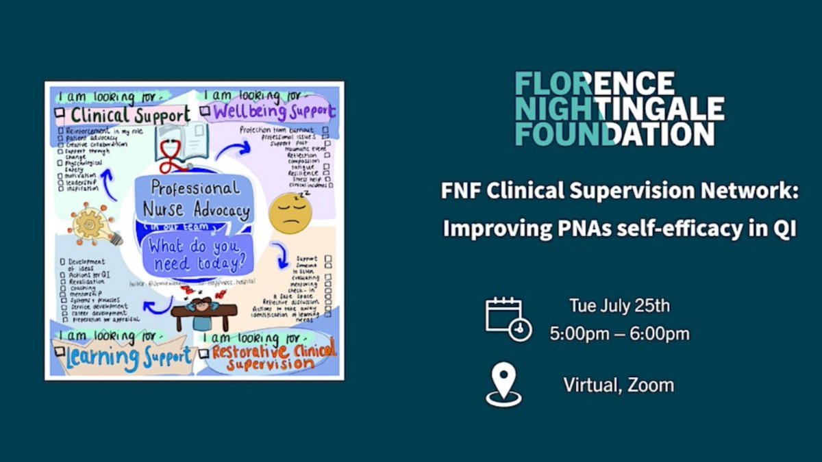 Florence Nightingale Foundation (@fnightingalef) on Twitter photo 📣Next week we are holding the second of our Clinical Supervision Network webinars. 'Improving PNAs self-efficacy in QI'. We'll be joined by <a href="/NHSBT/">NHS Blood+Transplant</a>_Beth, Deputy Corporate Lead #Nurse at @NHSBT to hear about her work. Find out more + register to attend➡️tinyurl.com/wxzbvt7x 📣Next week we are holding the second of our Clinical Supervision Network webinars. 'Improving PNAs self-efficacy in QI'. We'll be joined by <a href="/NHSBT/">NHS Blood+Transplant</a>_Beth, Deputy Corporate Lead #Nurse at @NHSBT to hear about her work. Find out more + register to attend➡️tinyurl.com/wxzbvt7x