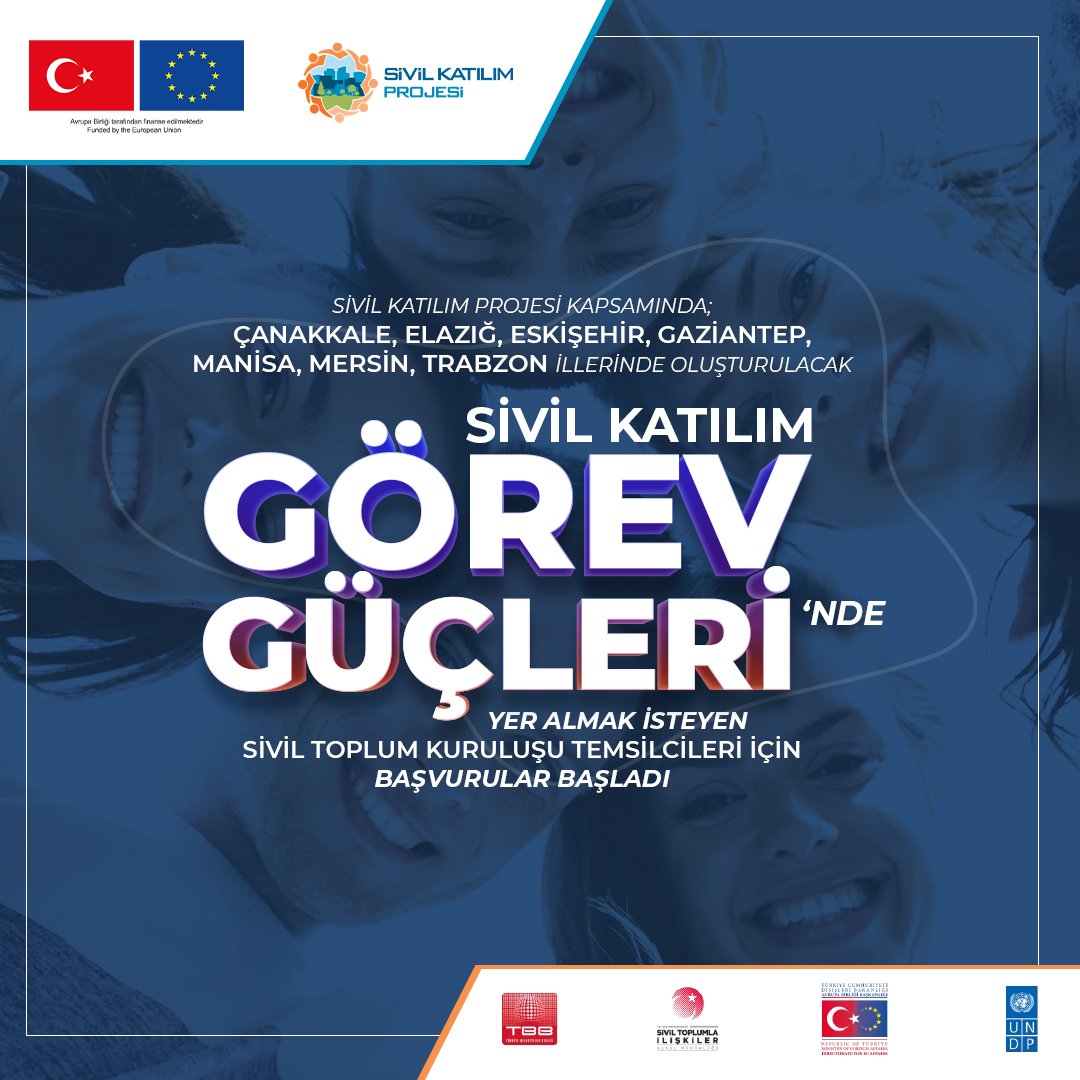 📢 Sivil Katılım girişimimiz kapsamında 7 pilot ilde kurulacak Sivil Katılım Görev Güçleri’nde yer almak isteyen Sivil Toplum Kuruluşları için başvurular başladı!

📅 Son başvuru tarihi 7 Ağustos.

📌 Detaylı bilgi ve başvuru için 👉 tinyurl.com/sivilkatilimgo…