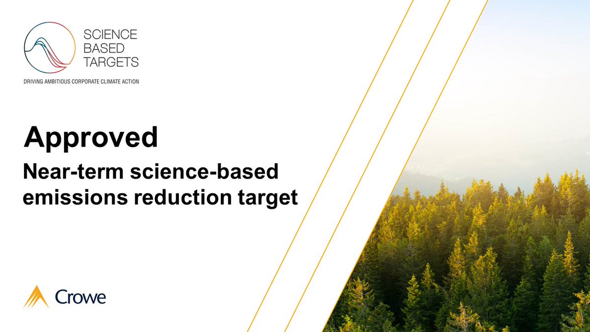 We are delighted to announce that the SBTi has approved Crowe UK’s near-term science-based emissions reduction target.
Visit our website to find out more: crowe.com/uk/about-us/esg #sciencebasedtargets