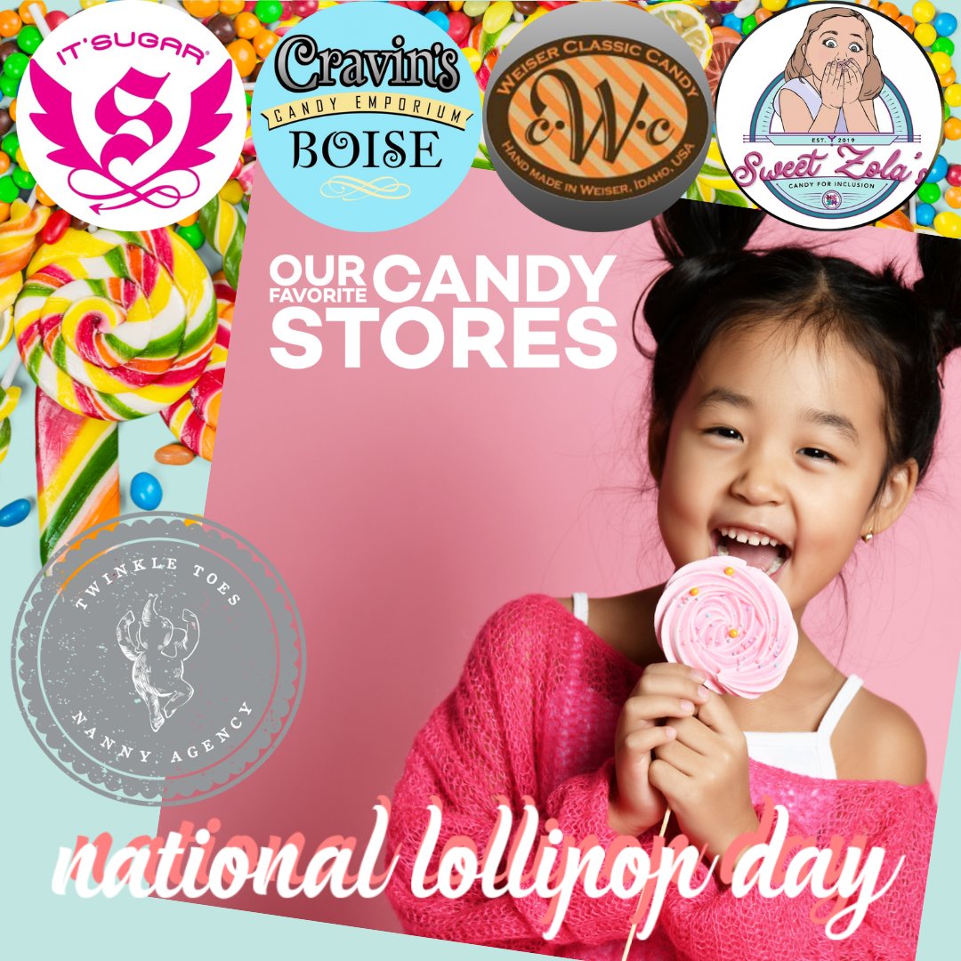 What a great day ... National Lollipop Day! Lolly, Lollipop, Stick-Pop, Sucker ... Whatever you call it, today is a sweet day to pick one up at one of our favorite local candy stores. @Cravins_boise
@sweetzolascandy
@weiserclassiccandy
<a href="/itssugar/">Diana veloso</a> @villageatmeridian