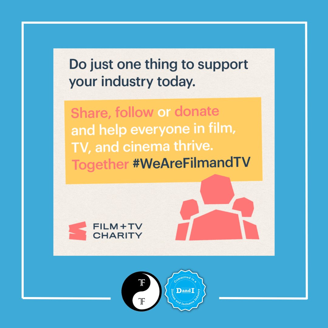 We support @FilmTVCharity’s movement for change!
By coming together, we can all create a happier, healthier film, TV, and cinema industry.
Get involved by sharing, following or donating and help everyone in our industry thrive -bit.ly/3NSysvG 
Together #WeAreFilmandTV