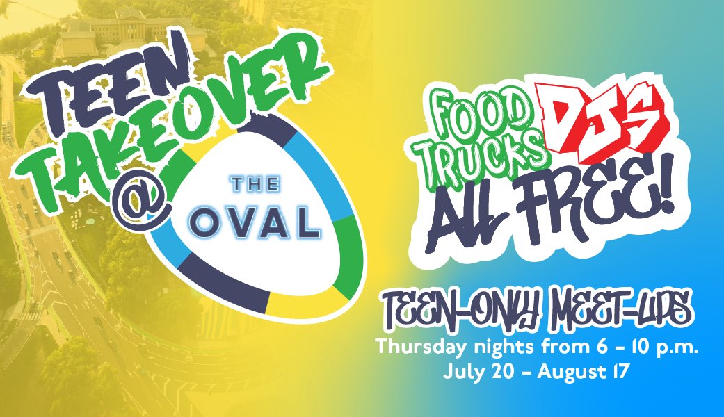 PhiladelphiaDHS's tweet image. TONIGHT ‼️ Teen Meet Up @TheOvalPHL! 

Meet across from the Rocky Steps at Eakins Oval in Center City #Philly. 

#Free food and music for teens from 6-10 p.m. 

See you there!