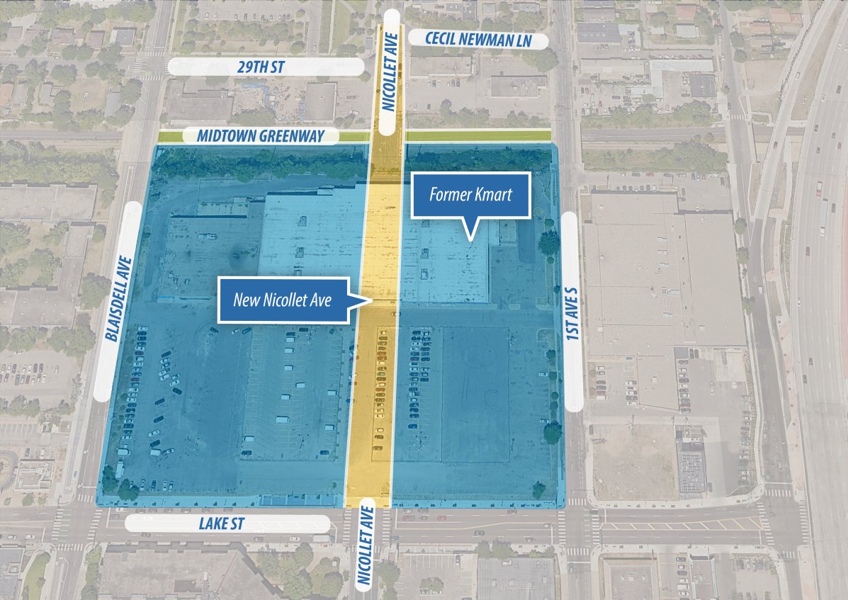 ourstreetsmn's tweet image. That dang Kmart will soon be demolished, and the City of Minneapolis now has an opportunity to reconnect Nicollet Avenue to keep the new street closed to cars and prioritizes comfortable walking, biking, rolling, transit and greenspace. 

Project survey:

minneapolismn.gov/news/2023/july…