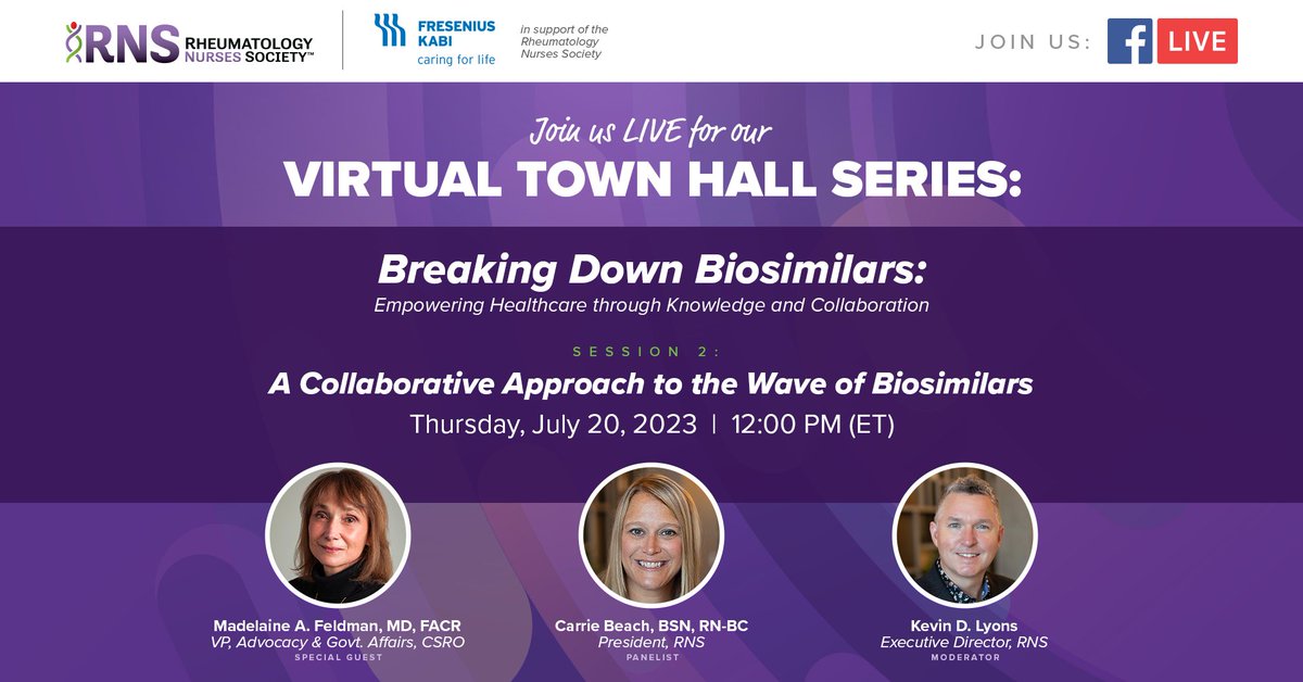 RNSociety's tweet photo. ⏰REMINDER⏰ Today at 12:00 PM (ET) is Session 2 of our Virtual Town Hall Series - Breaking Down Biosimilars: Empowering Healthcare through Knowledge and Collaboration - See you there! https://t.co/92D3pFBXeh