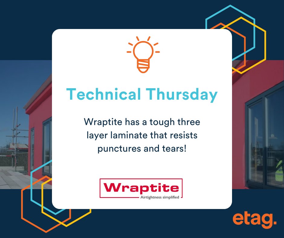 🟠 Technical Thursday 🟠

Did you know that Wraptite is made up of three layers which prevents the risk of punctures and tears?

Wraptite is the ideal external airtightness solution for a wide variety of construction projects 👏

#TechnicalThursday #Etag