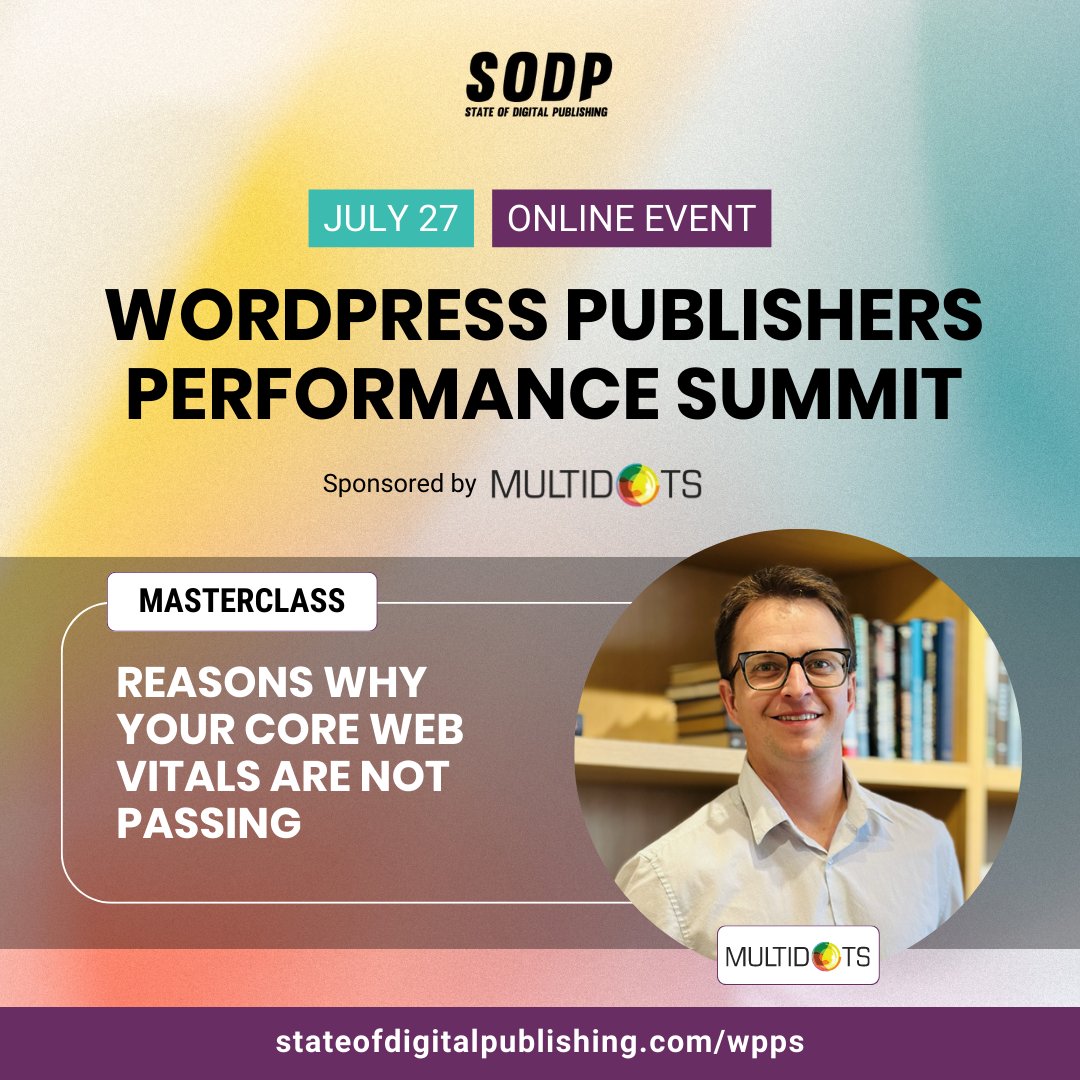 thedotstore's tweet image. Join @JeremyFremont at the WordPress Publishers Performance Summit (WPPS) 2023, organized by @StateofDigitalP. Join this masterclass to learn how to improve your core web vitals outcome/s.

Register now; it’s free! ➡️ bit.ly/3JKuNxA.

#WPPS #WordPress #Multidots