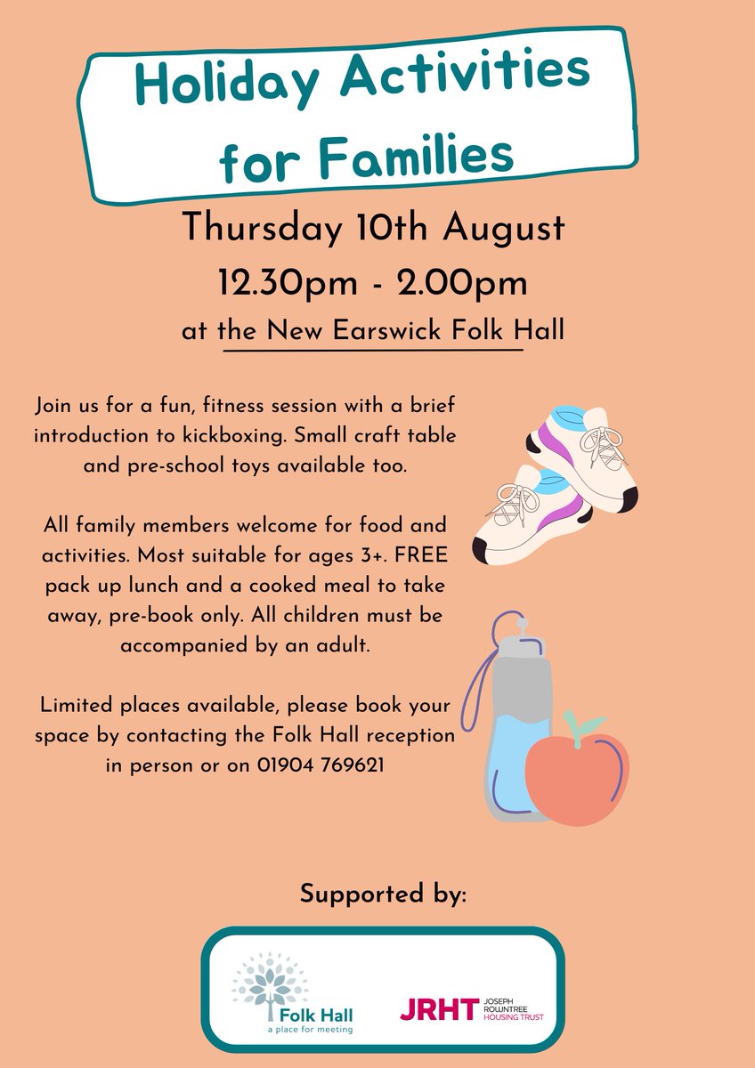 New Earswick Folk Hall (@jrht_folkhall) on Twitter photo Join us for a fun, fitness session with a brief introduction to kickboxing!
Limited places available, please book your space by contacting the Folk Hall reception in person or on 01904 769621
Supported by <a href="/JRHT_FolkHall/">New Earswick Folk Hall</a>  & <a href="/theJRHT/">JRHT</a> Join us for a fun, fitness session with a brief introduction to kickboxing!
Limited places available, please book your space by contacting the Folk Hall reception in person or on 01904 769621
Supported by <a href="/JRHT_FolkHall/">New Earswick Folk Hall</a>  & <a href="/theJRHT/">JRHT</a>