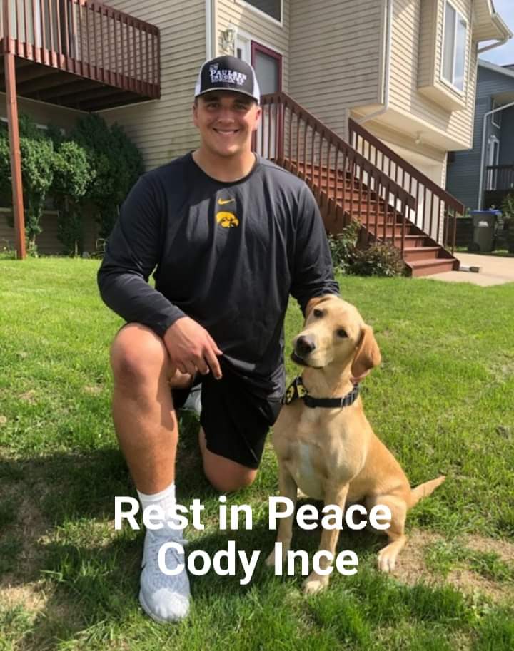 Former University of Iowa offensive lineman Cody Ince, who was engaged to be married after retiring from football, was found dead at 23 on July 15 at his home in Wisconsin. My deepest sympathy and condolences to the Ince family. Please keep him and his family in your prayers. https://t.co/lTZ0lsCXr2
