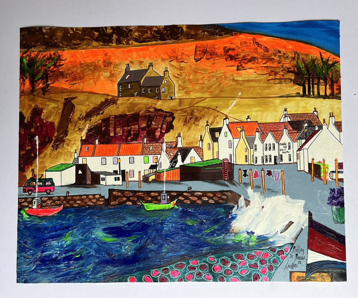 InkyplotsArt's tweet photo. Just varnished. ☺️🎨🏴󠁧󠁢󠁳󠁣󠁴󠁿
‘Plotting in Pennan’
Pennan, Scotland.
16x20 inches on canvas paper.
£460. 
Unframed.
Worldwide shipping available.

Mac MacIntyre: Any comets around?
Ben Knox: Do you want to buy a comet now?
Mac MacIntyre: Maybe.”

#localhero #film #availabletobuy #art https://t.co/6L8ALSDO6R
