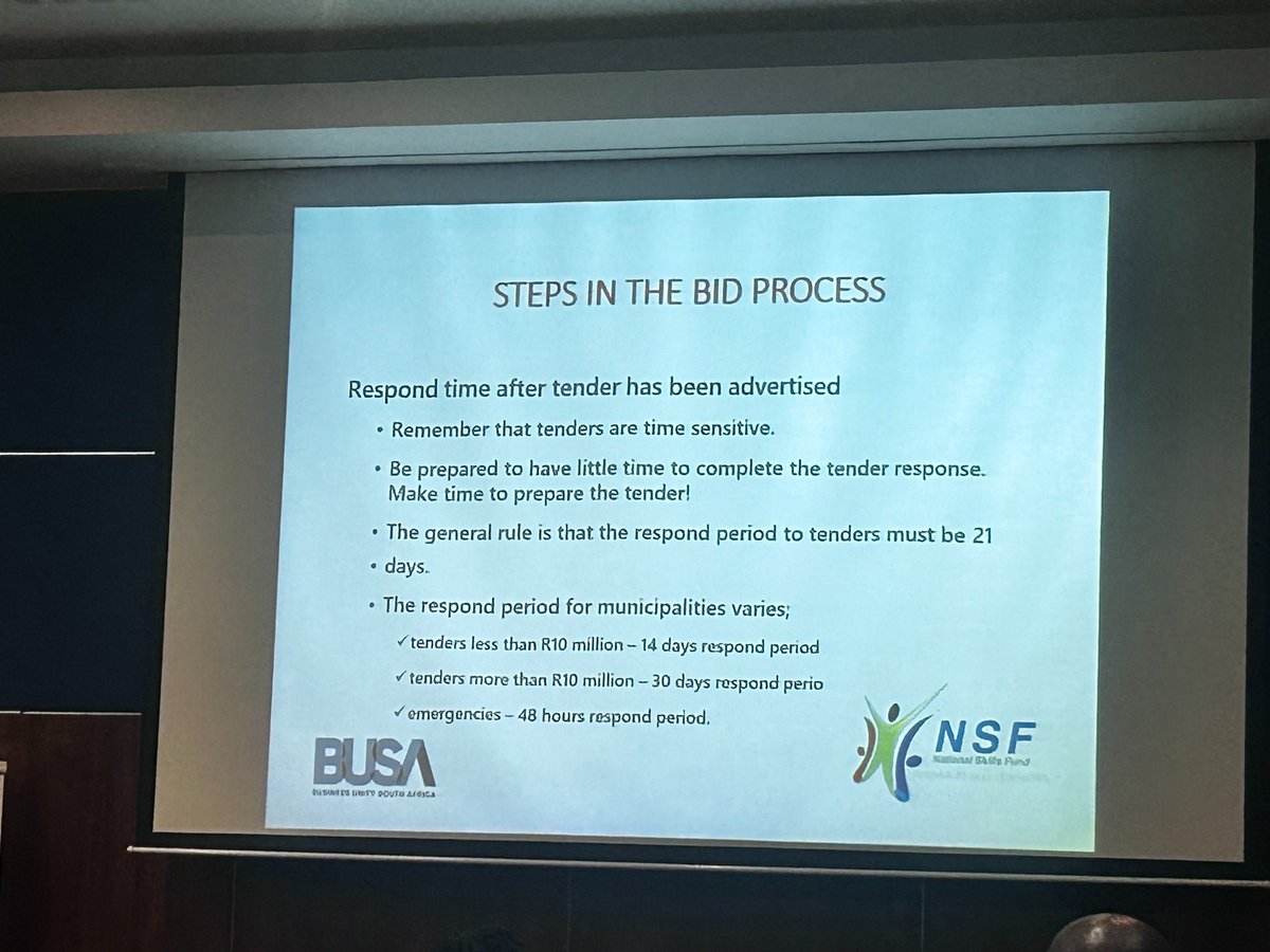 Presentation on public tenders at the #SMMEColloquium provides effective strategies to navigate procurement for small businesses. Let's equip ourselves with the knowledge to compete and succeed in the public sector.  #PublicTenders #SMMEs #ProcurementStrategies