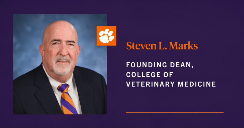 ClemsonUniv's tweet photo. Join us in welcoming Steven Marks as founding dean of the College of Veterinary Medicine.