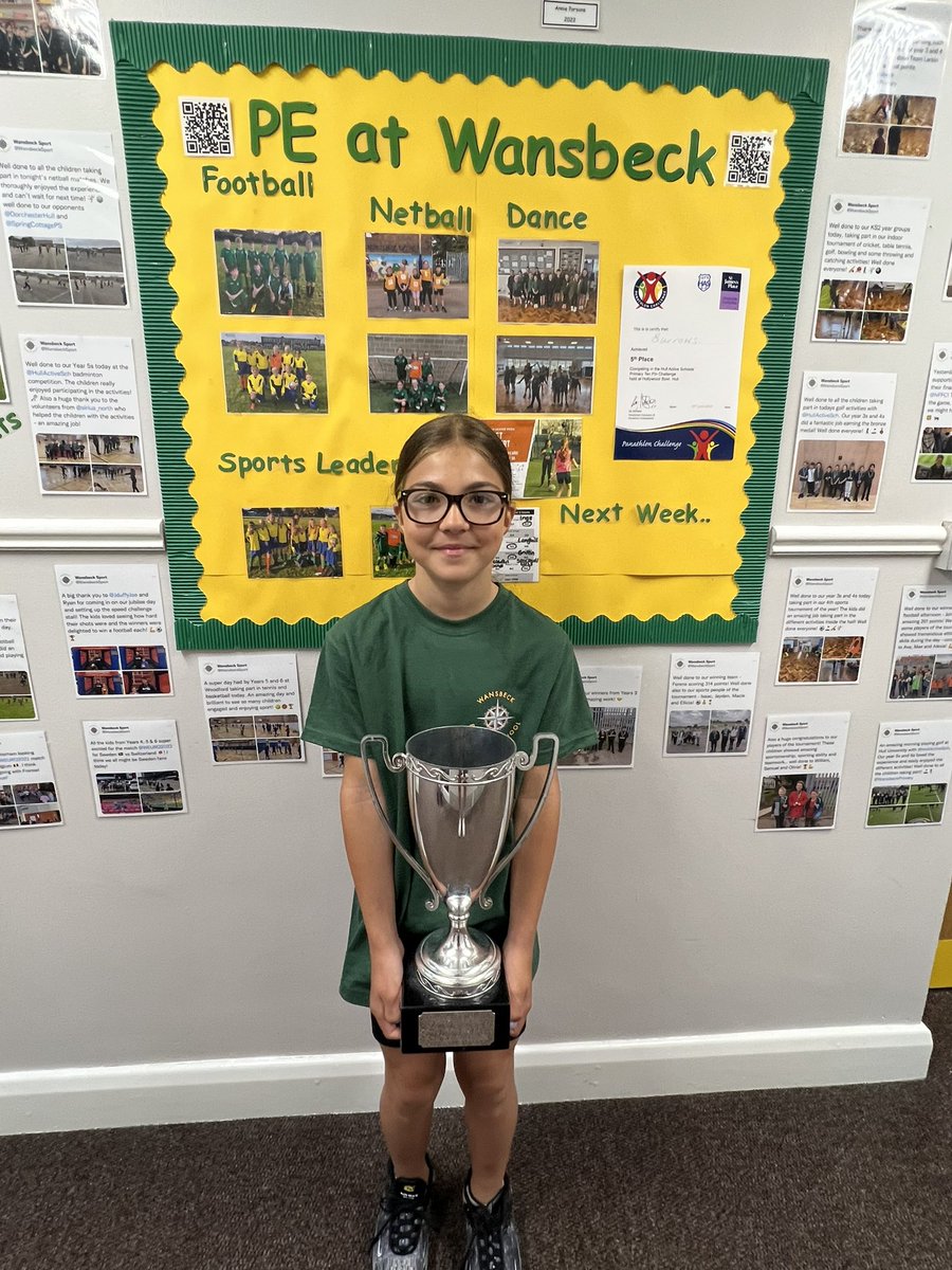 WansbeckSport's tweet photo. A huge well done to Milana who managed to win our Year 6 Shepard’s Cup award! 🏆 She has been an amazing girl at our school and has showed a tremendous attitude to all of her learning both in the classroom and with wider-curricula activities! Well done Milana! 🥇🤩💪 https://t.co/NrcrHkC4ti