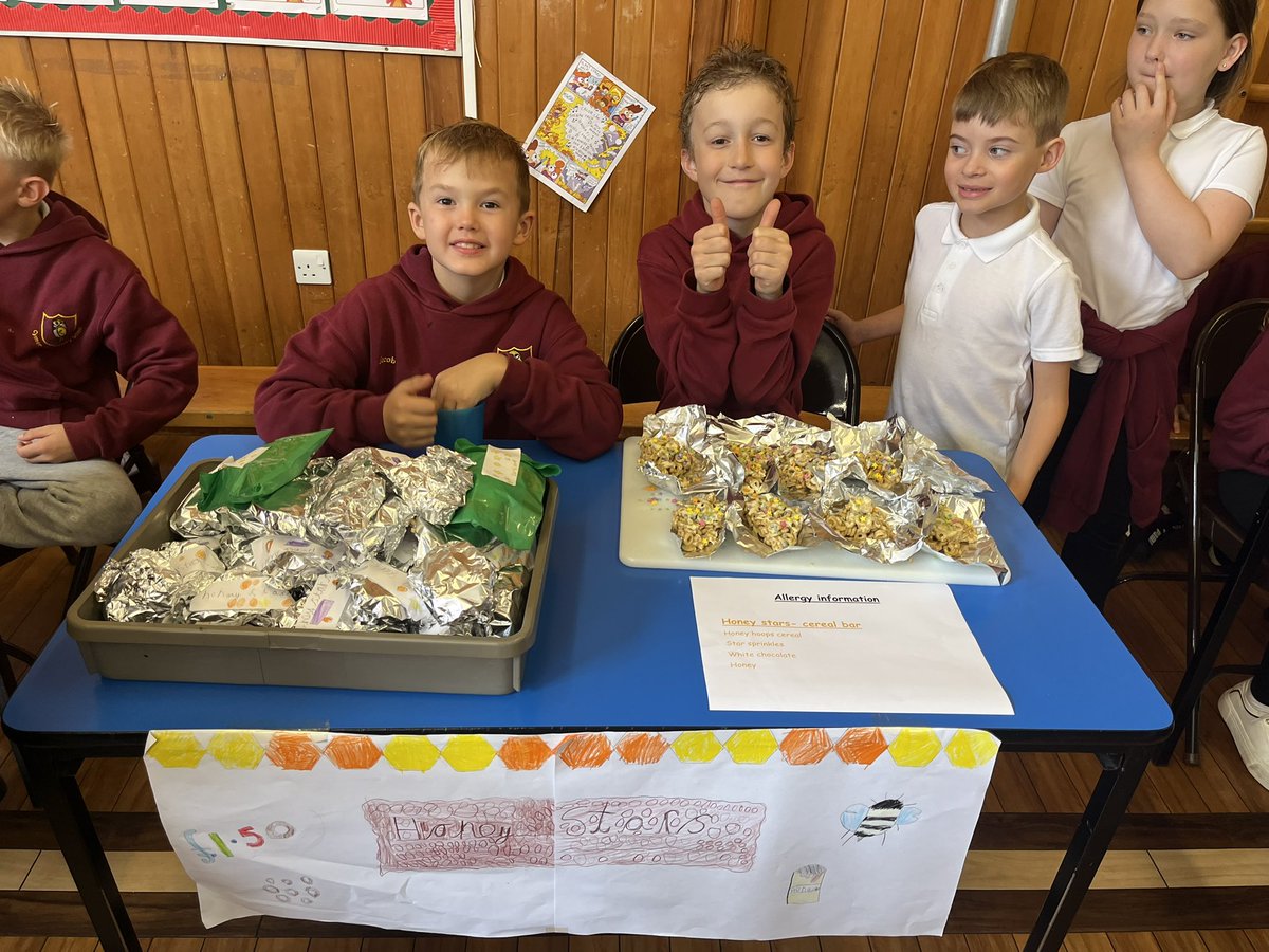 CymerPrimary's tweet photo. We’ve been using our entrepreneurial skills and the 🍯 given to us by @2BEnterprising to make products to sell. We’ve made soap, cereal bars, lip balm, dog treats and milkshakes and raised an AMAZING profit of £148.00. Thank you @WildfoxResorts for funding this. 🍯🐝
#CAPchestnut https://t.co/aT02umY1QW