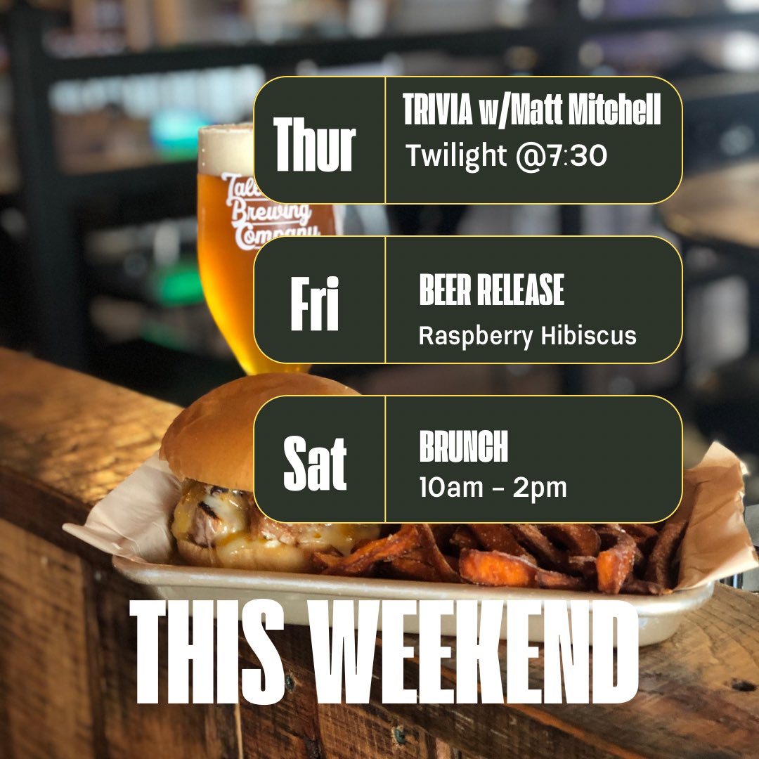 Kicking off our weekend tonight with <a href="/ALostrich/">Matt Mitchell</a> and rolling through Friday with a new beer &amp; rounding out the weekend with a popup brunch menu Saturday morning (stay tuned for that menu.)

Come spend a little weekend with us!