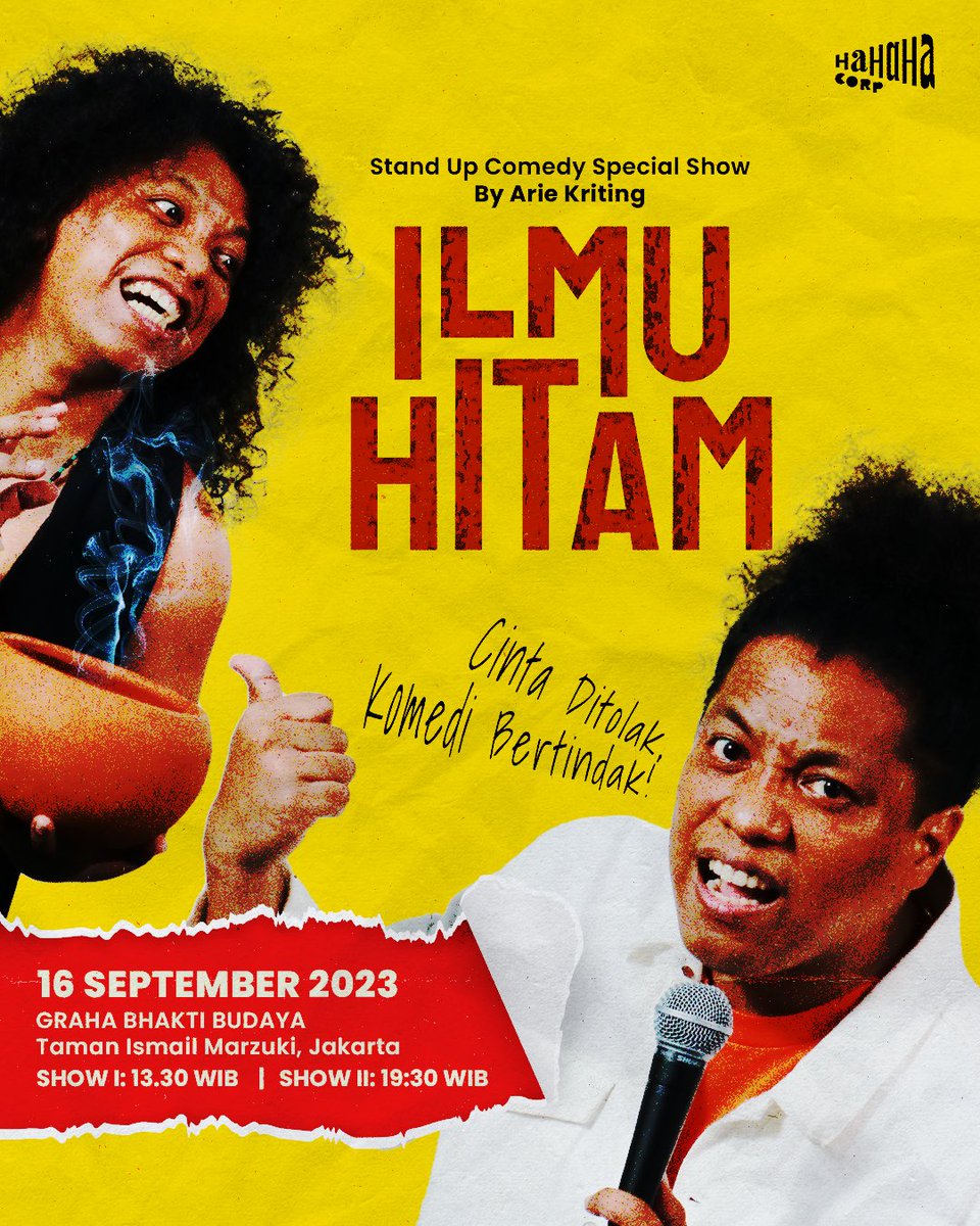 Arie_Kriting's tweet photo. Teman-teman yang mau menyaksikan Stand Up Special ILMU HITAM silakan simak informasinya nih. 🥰

Tiket sudah bisa diamankan tanggal 27 Juli nanti. Tidak banyak, karena saya maunya syahdu saja.

Jangan lupa masukan kalender juga tanggal 16 September 2023, kita ketemu. 🙏🏽 https://t.co/YExXwIi6Nk