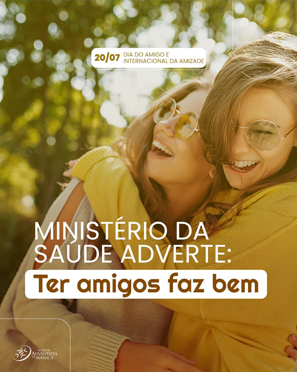 Sentir-se conectado a outras pessoas, saber que você é valorizado e ter uma rede de apoio pode aumentar a autoestima e o bem-estar geral. #DiaDoAmigo