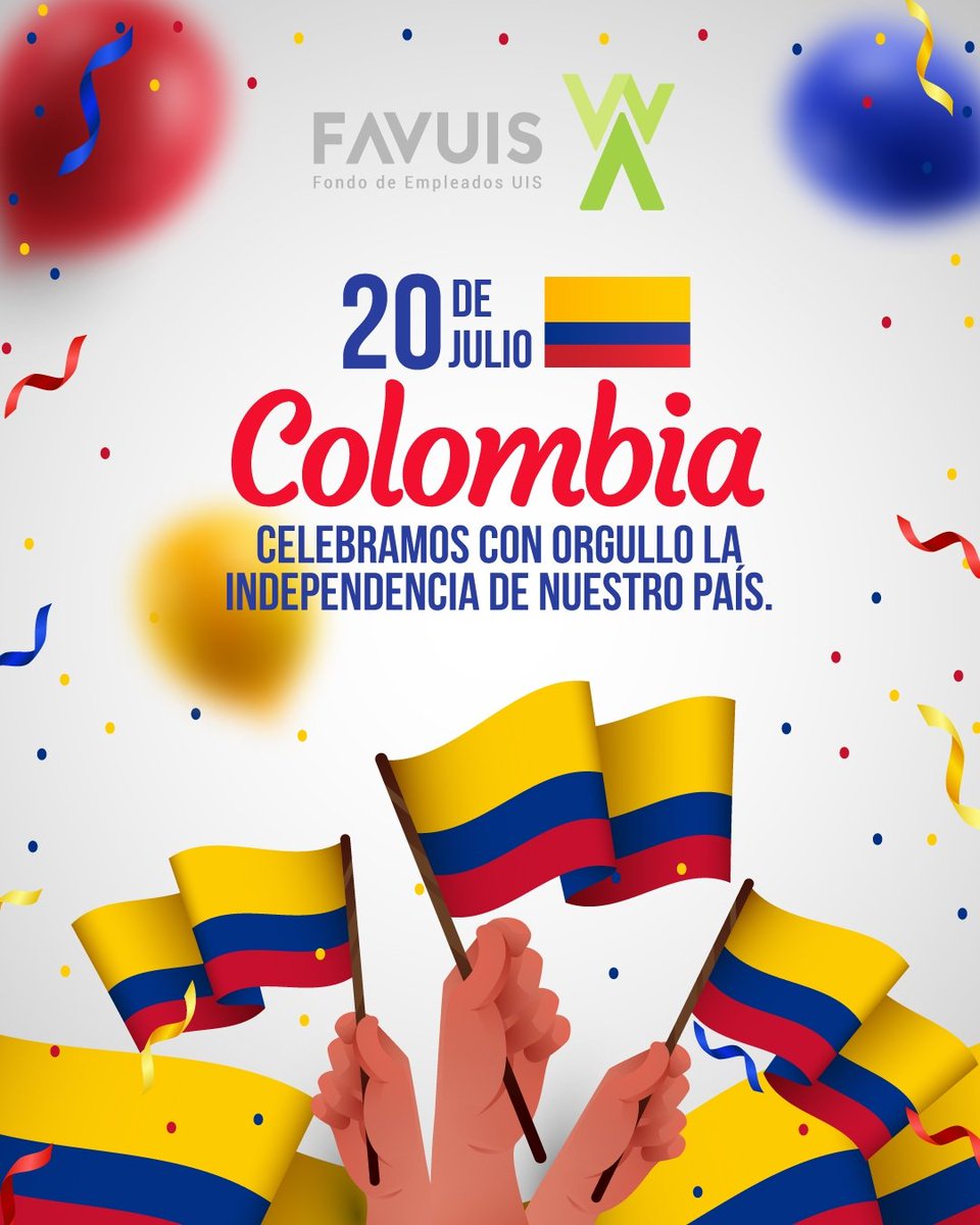 FavuisDigital's tweet photo. ¡Festejamos con orgullo a nuestra nación!🇨🇴 En FAVUIS estamos comprometidos con el bienestar y progreso de nuestros asociados. https://t.co/bS955LMRag