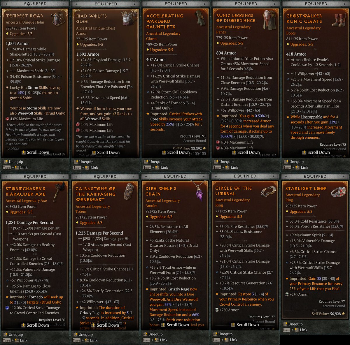 DayOnePatchTV's tweet photo. Diablo 4 / Pre- Season / Druid lvl.100 https://t.co/oNtwITWrY0
