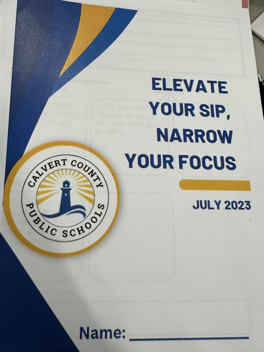 Taking time to focus on our School Improvement Plans… we will be raising the bar with our 90 day plans!