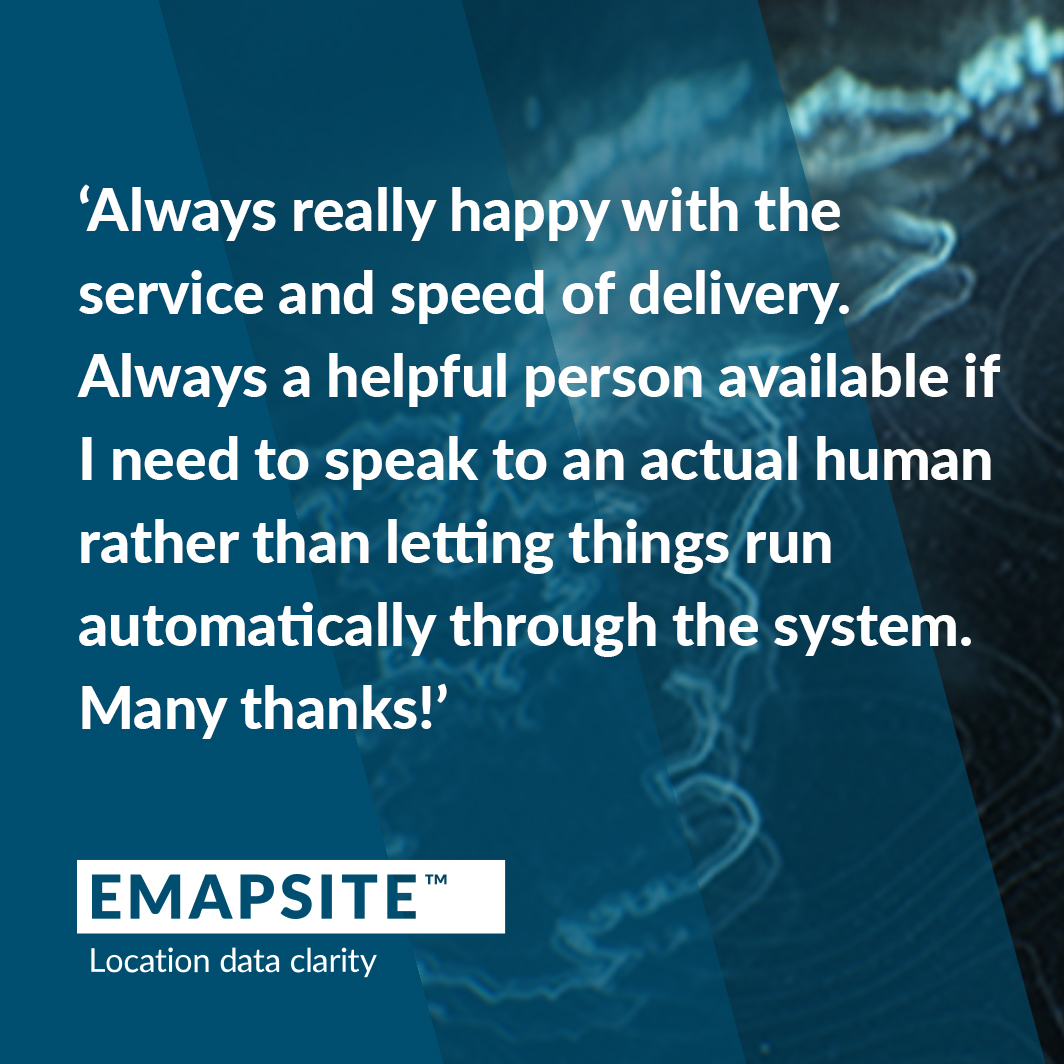 emapsite's tweet photo. 'Always really happy with the service and speed of delivery'.

We are here to help - for queries about our online services, or if you need pointing in the right direction, we are here. https://t.co/FUVkfOWJNl