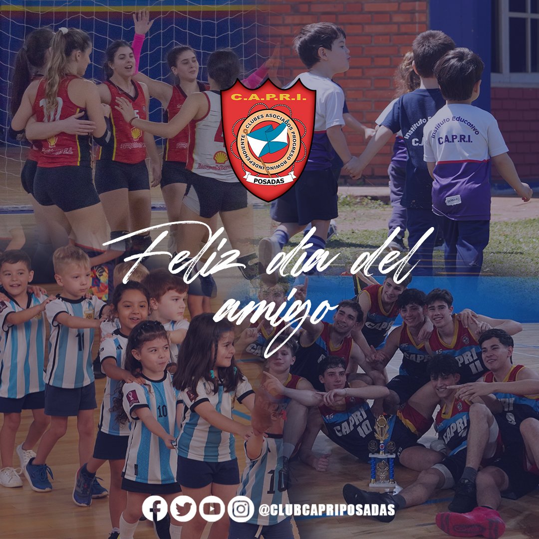 ▪️ "Los amigos son un pedacito de nuestras almas en otros cuerpos, son los que te dan ese abrazo fuerte antes de entrar a competir y luego, te alientan desde la tribuna..."

🙌 Les deseamos un feliz #DíadelAmigo a nuestra gran #FamiliaCapri 💙

#ComunidadCAPRI #ClubCapri