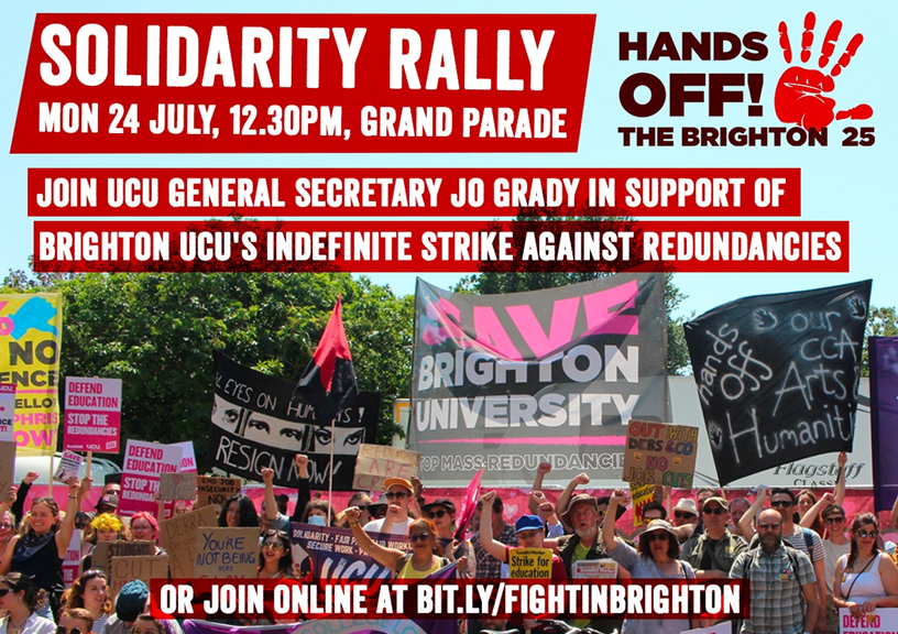 #SaveBrightonUni #BoycottBrightonUni @BrightonUCU Monday 24th July 12:30 Grand Parade, or online register here: bit.ly/FightinBrighton