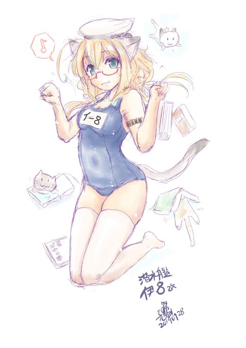 今日ははっちゃんとスキャンプさんの進水日ですか。。。#艦これ#伊8進水日 #scamp進水日 