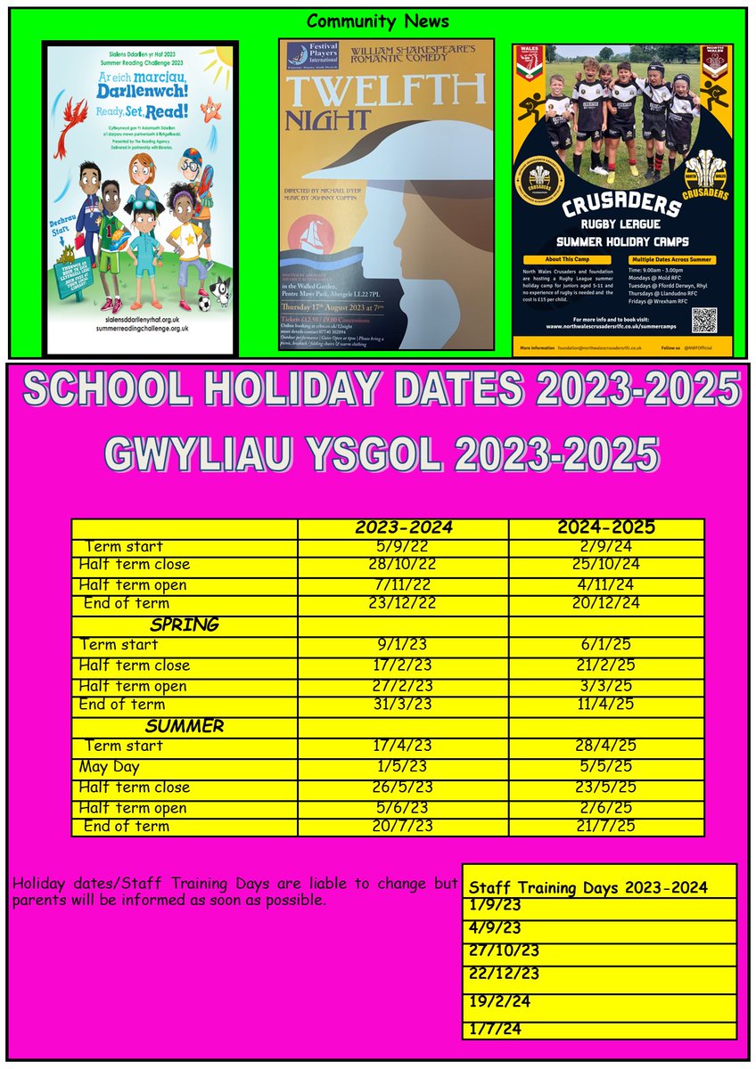 YsgolSantElfod's tweet image. Here is our last Newsletter of the academic year. It has been a very busy and productive time. We wish you all a very happy summer holiday. Dymunwn wyliau haf hapus iawn i chi.