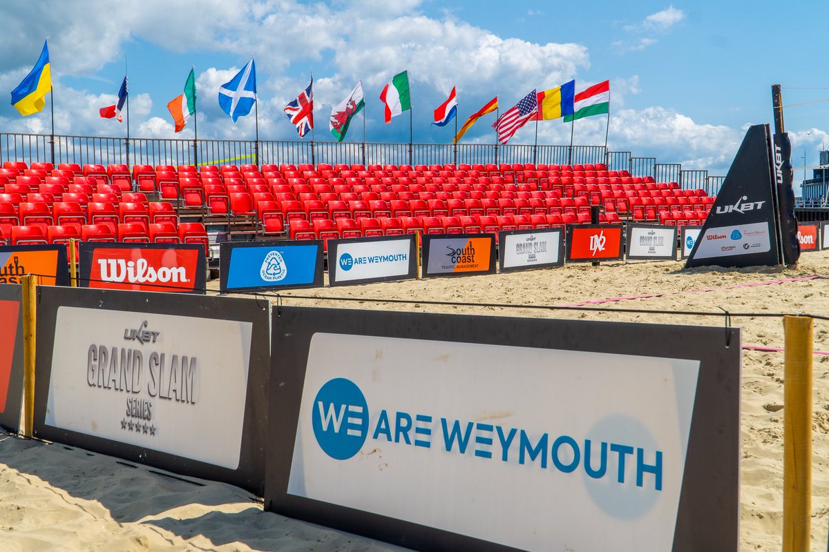 The stage is set for The Weymouth Beach Volleyball Classic which will be taking place on Weymouth Sands from today until Sunday 23 July. Main Sponsor: @WeAreWeymouthUK Find out more at love-weymouth.co.uk/wimbledon-of-b…